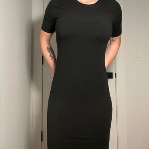 Yelete Elegant Black Midi Dress